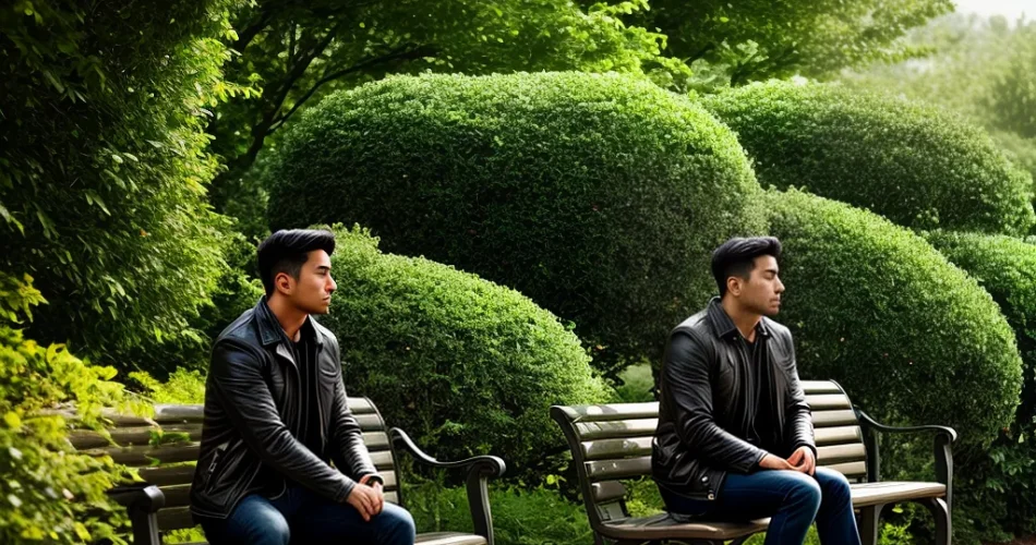 Fotos meditacao banco parque jardim paz