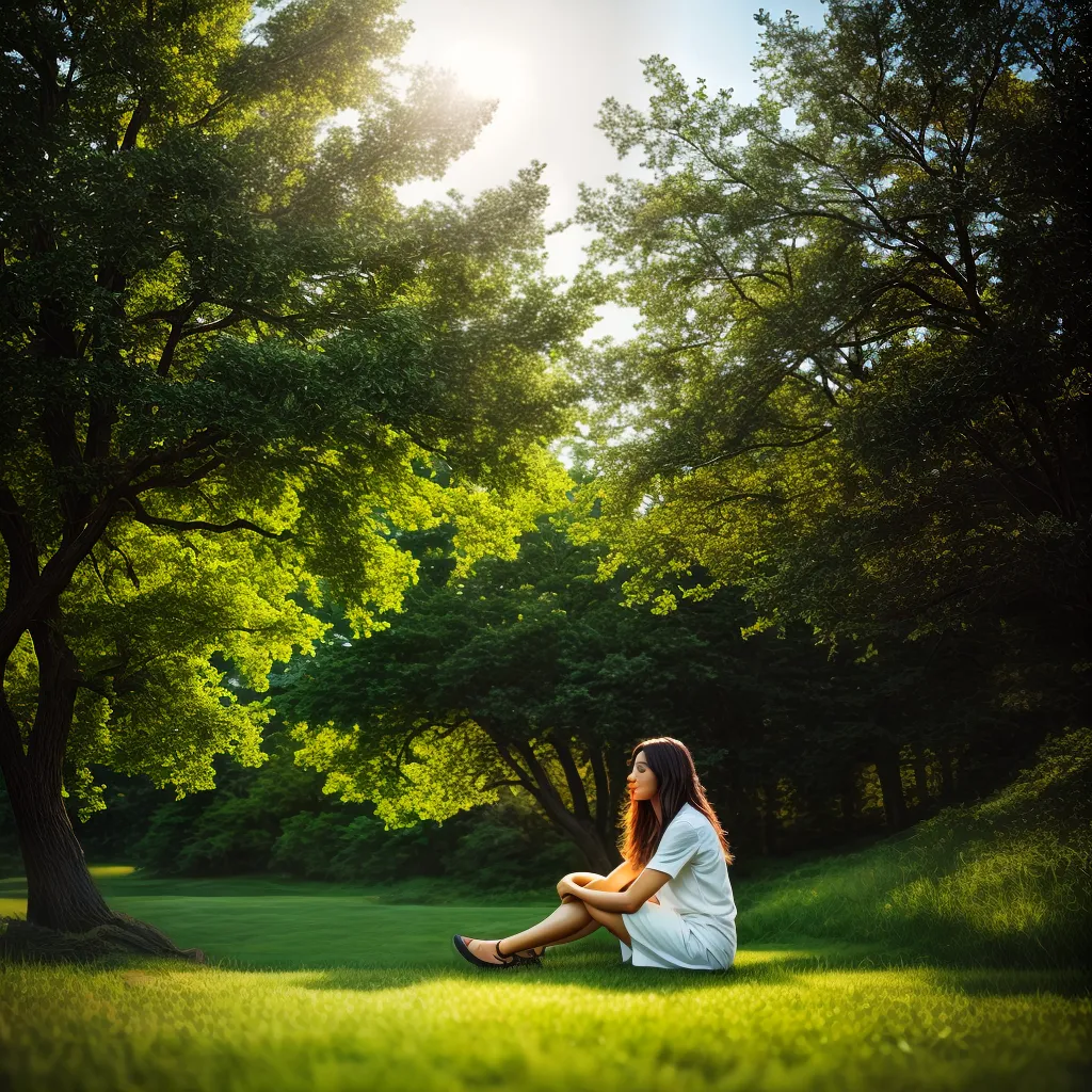 Fotos meditacao campo verde serenidade