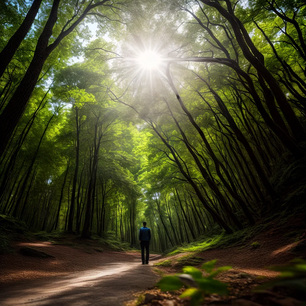 Fotos meditacao floresta luz maos guida