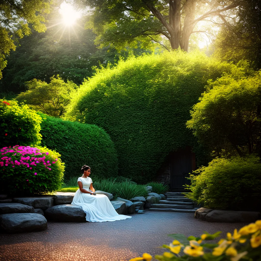 Fotos meditacao jardim colorido sol