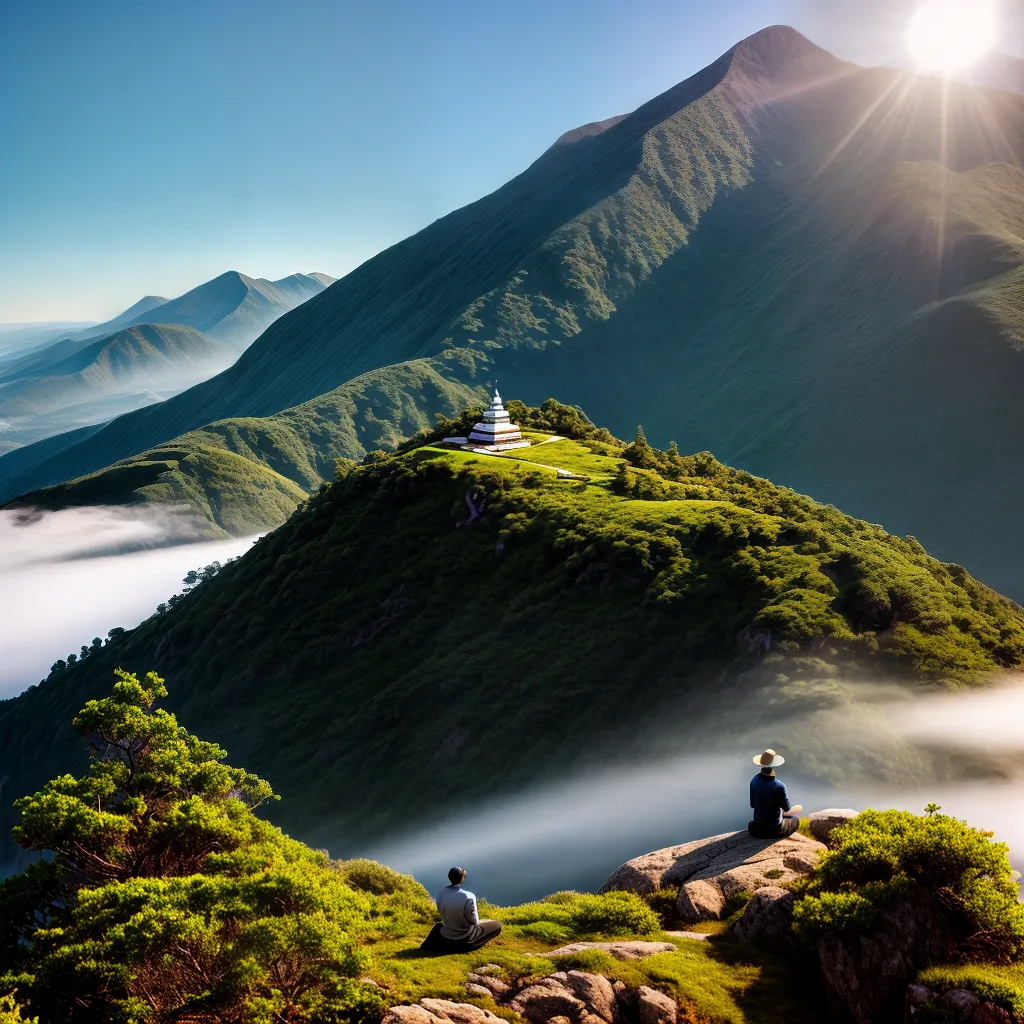 Fotos meditacao montanha natureza ceu azul