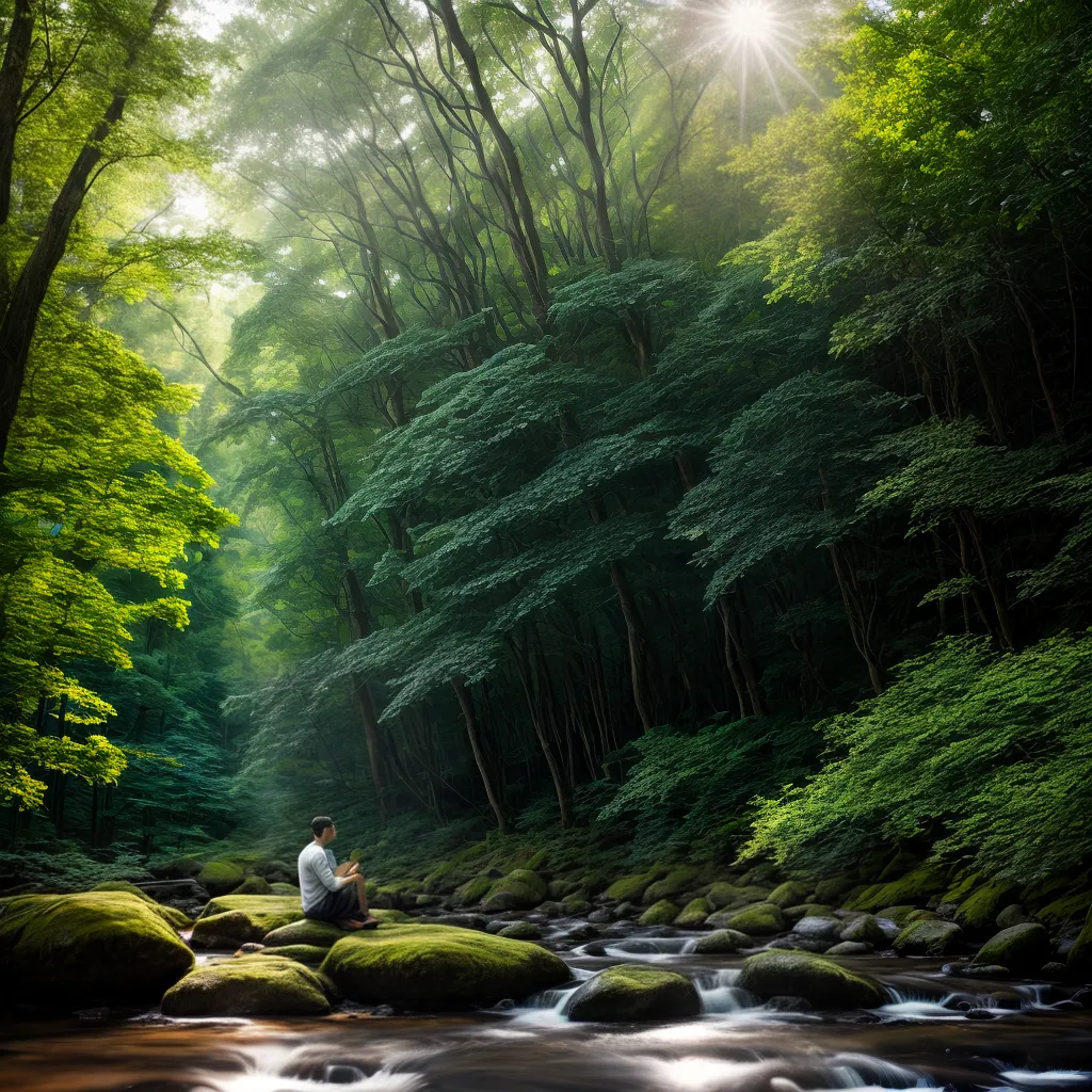 Fotos meditacao natureza raios paz