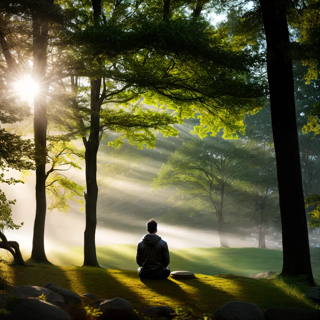 Fotos meditacao natureza raios solares 1