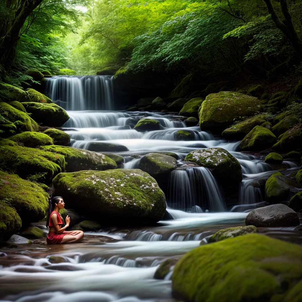 Fotos meditacao natureza rio serenidade 2