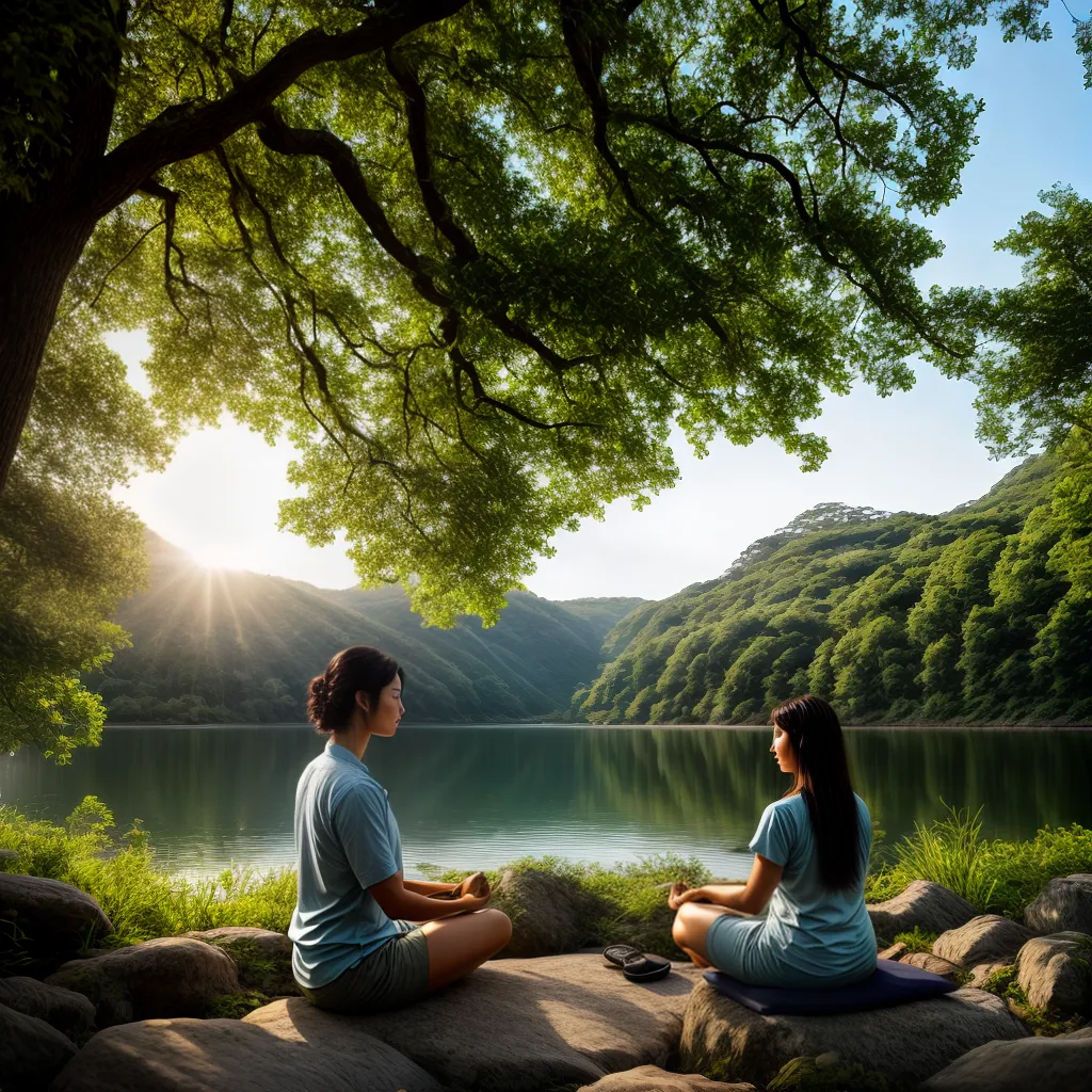 Fotos meditacao natureza serenidade raios solares