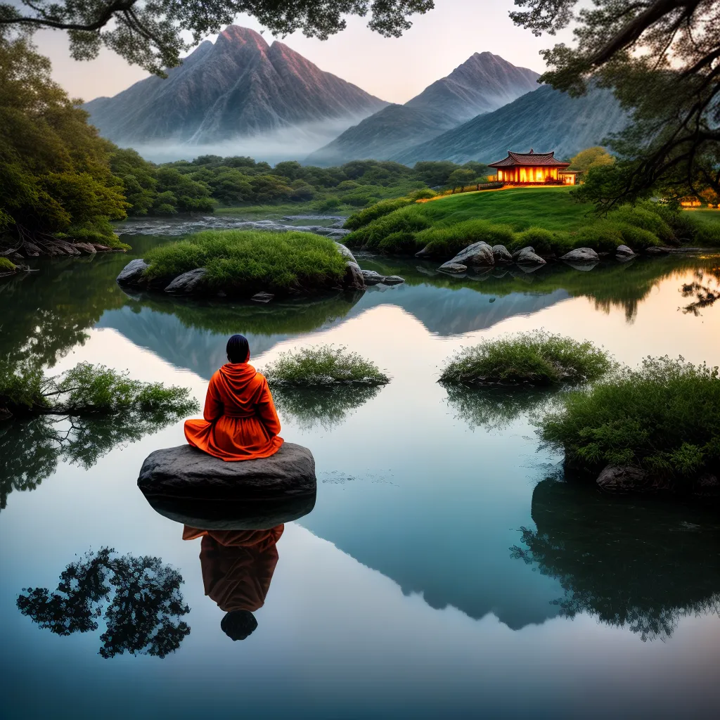 Fotos meditacao paz interior por do sol