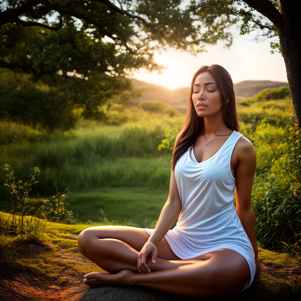 Fotos meditacao por do sol natureza paz