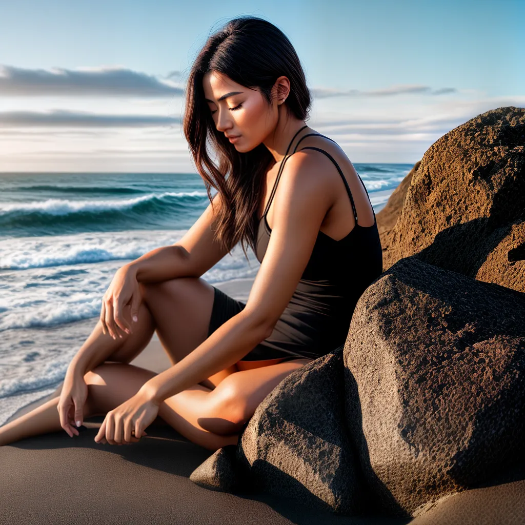 Encontre a paz interior através da meditação e da sabedoria espiritual. 6 Fotos meditacao praia ondas serenidade 1