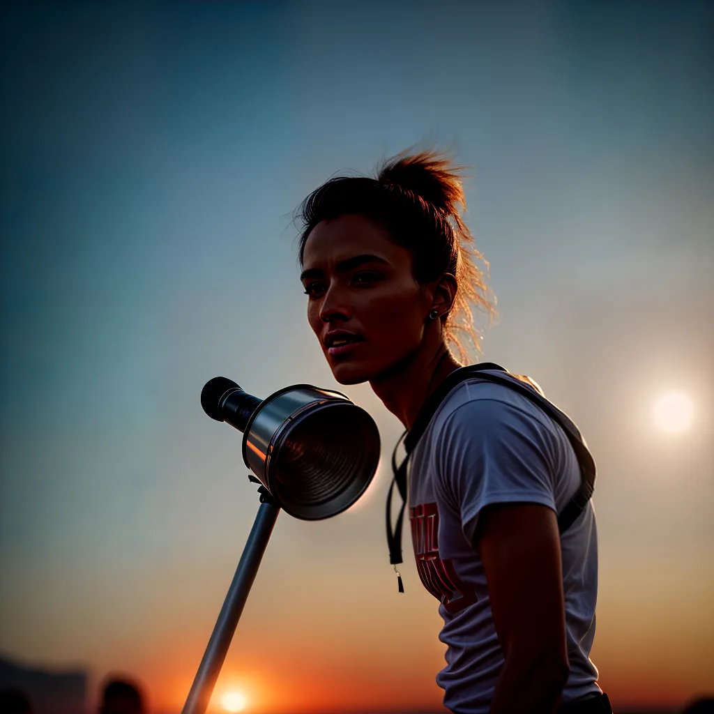 Fotos megafone boas noticias multidao