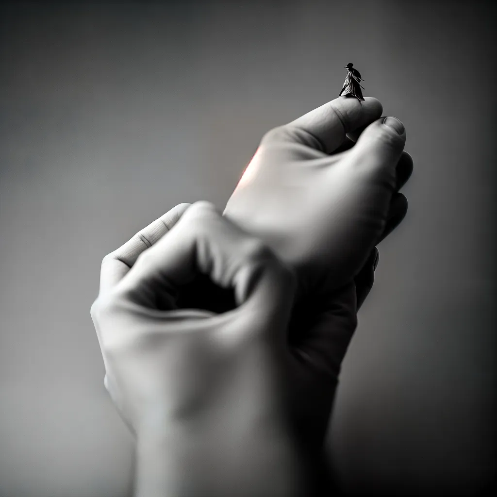 Fotos mensagem mao preto branco