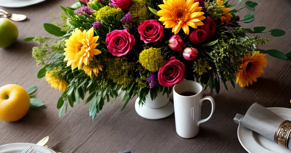 Fotos mesa comunidade igreja flores alimentos