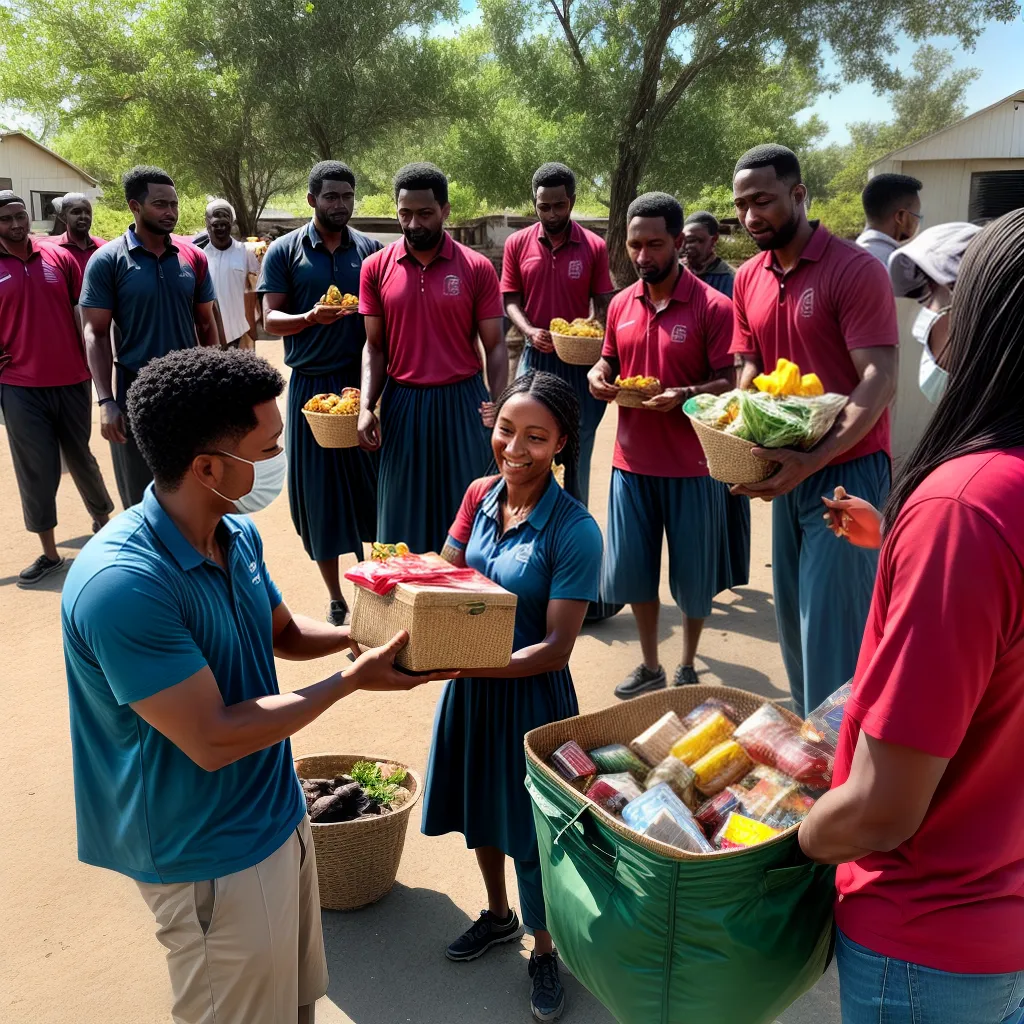 Fotos missao doacao alimento comunidade