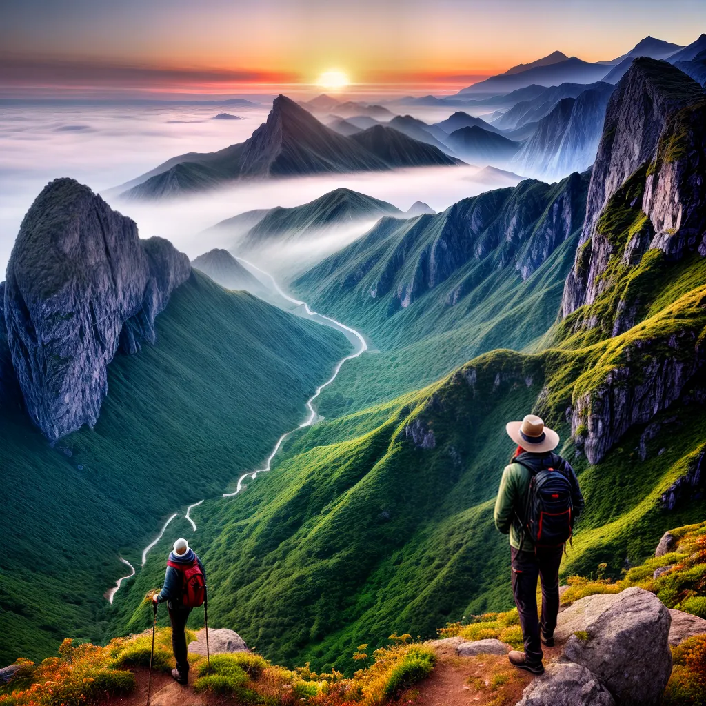 Fotos montanha amanhecer planta renovacao