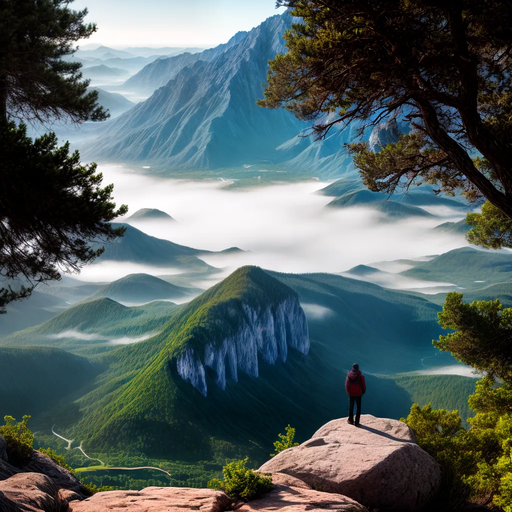 Fotos montanha sol bracos perspectiva divina