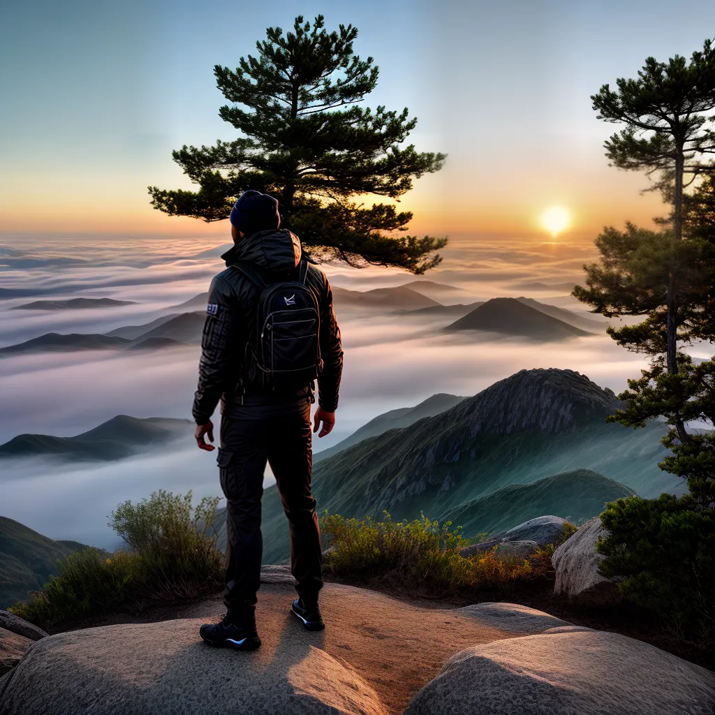 Fotos montanha sol nascente renovacao