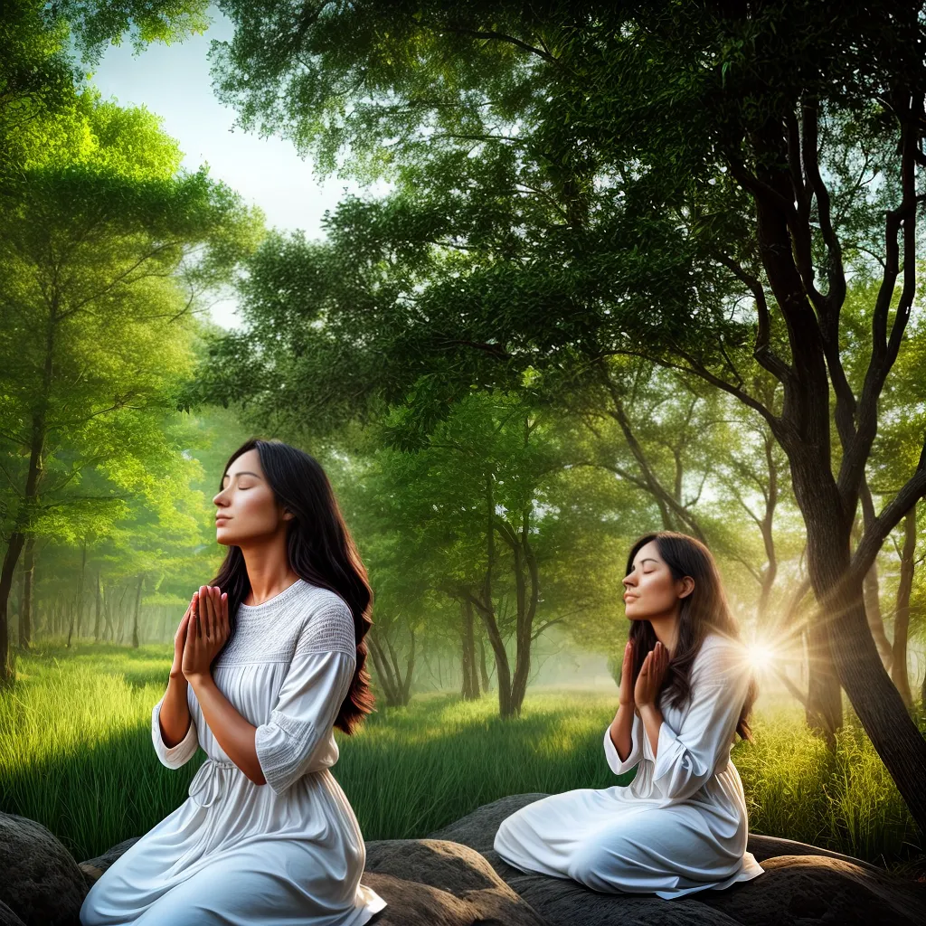 Fotos mulher oracao natureza luz silencio