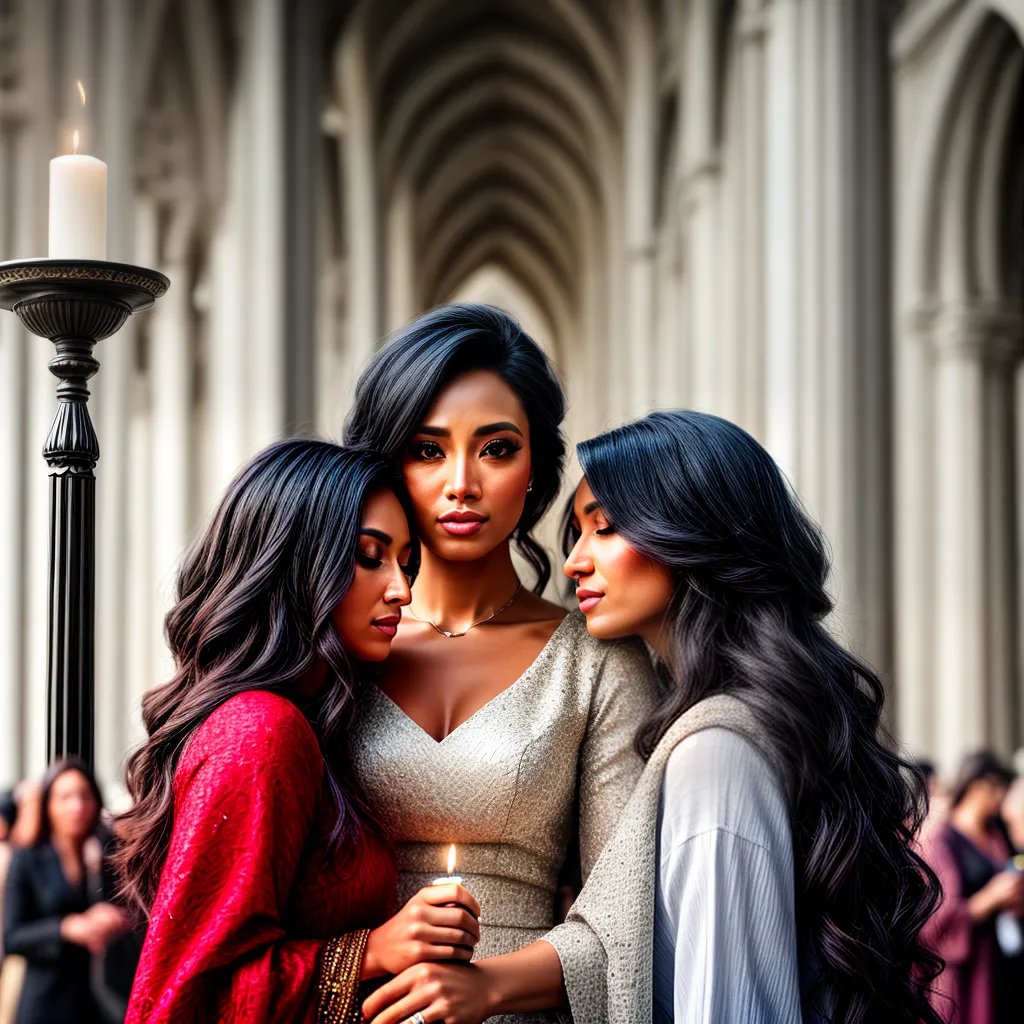 Fotos mulheres unidas velas esperanca