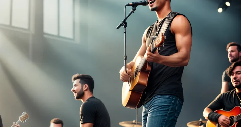 Fotos musico cantando multidao adoracao igreja