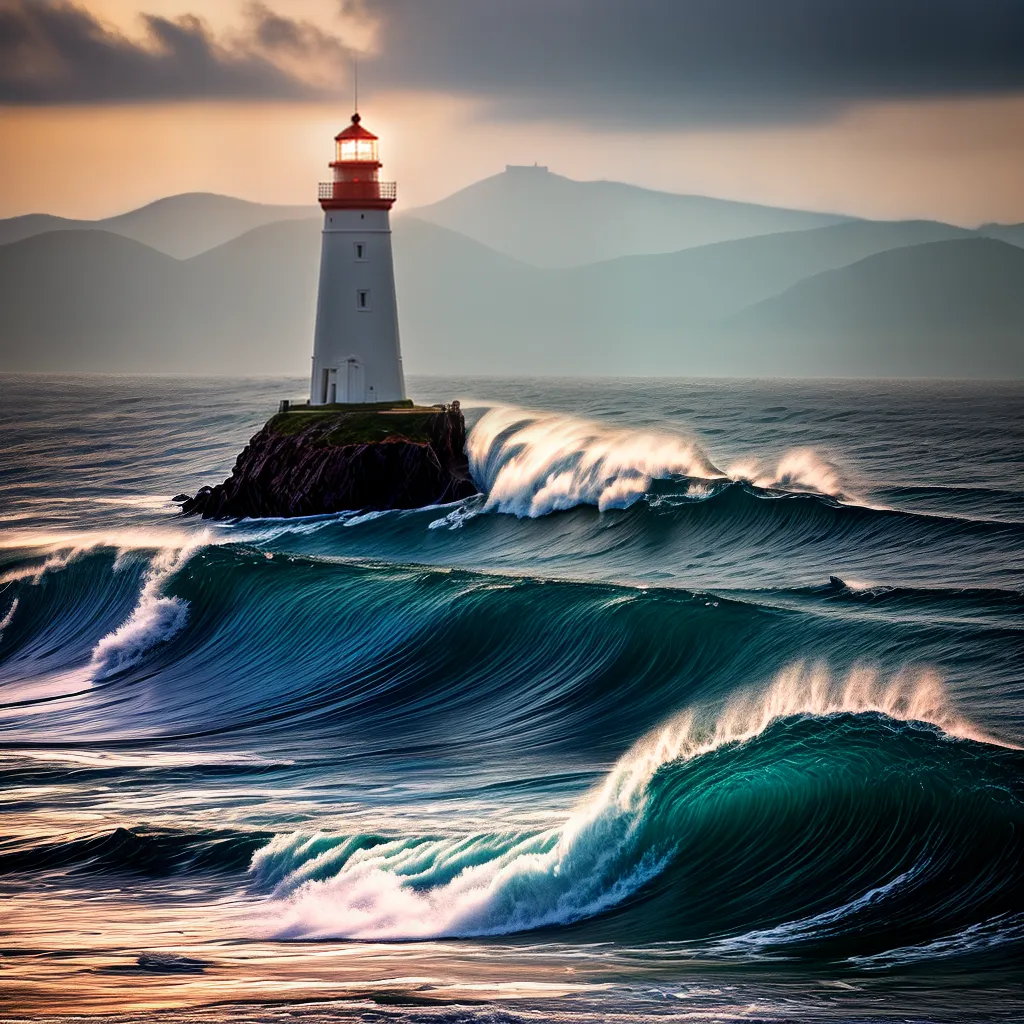 Fotos navegacao crista farol ondas