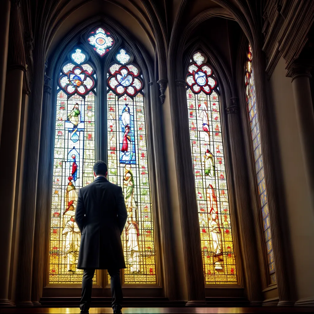 Fotos oracao janela vitrais igreja
