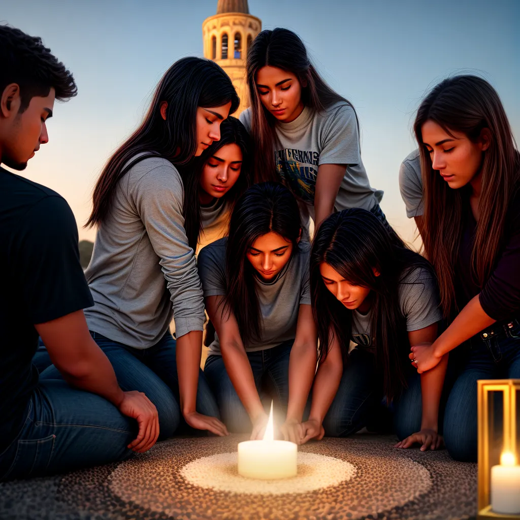 Fotos oracao jovens circulo vela