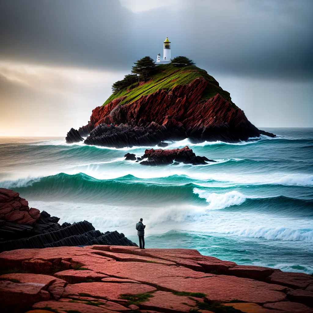 Fotos oracao mar tempestade rocha