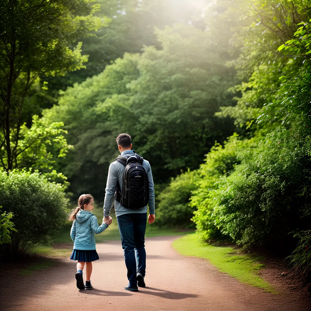 Fotos pai filho caminhada parque confianca