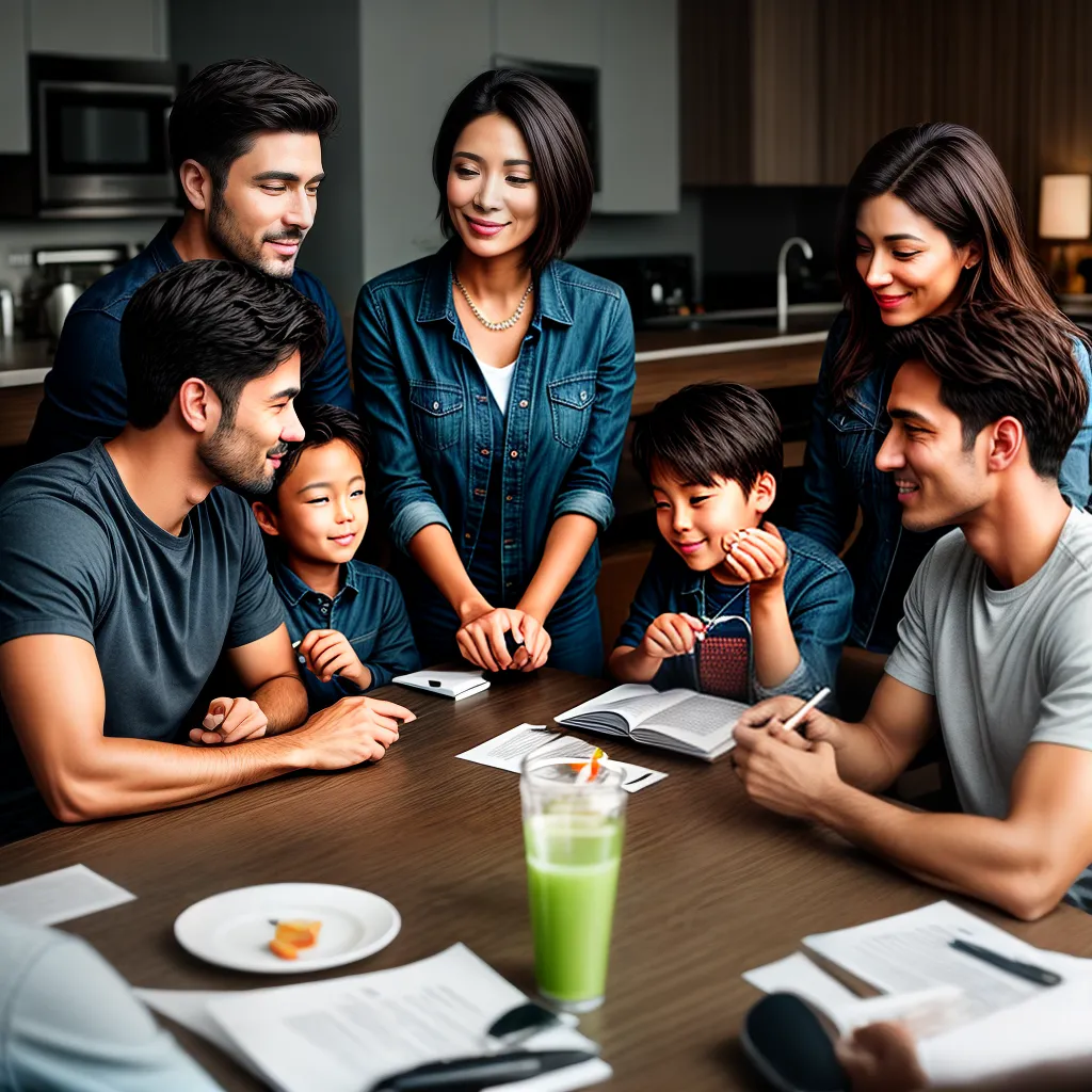 Fotos pais filhos conversa mesa orientacao