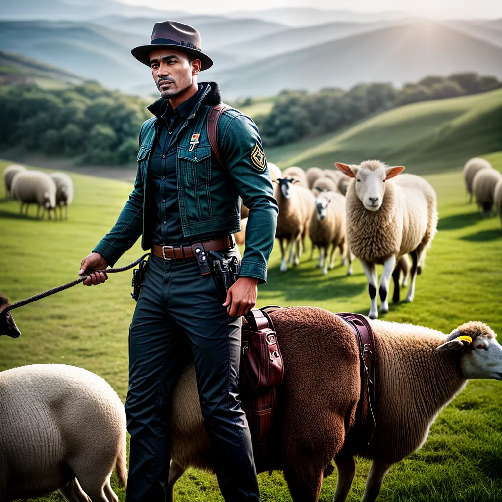 Fotos pastor guia rebanho pastagem 1