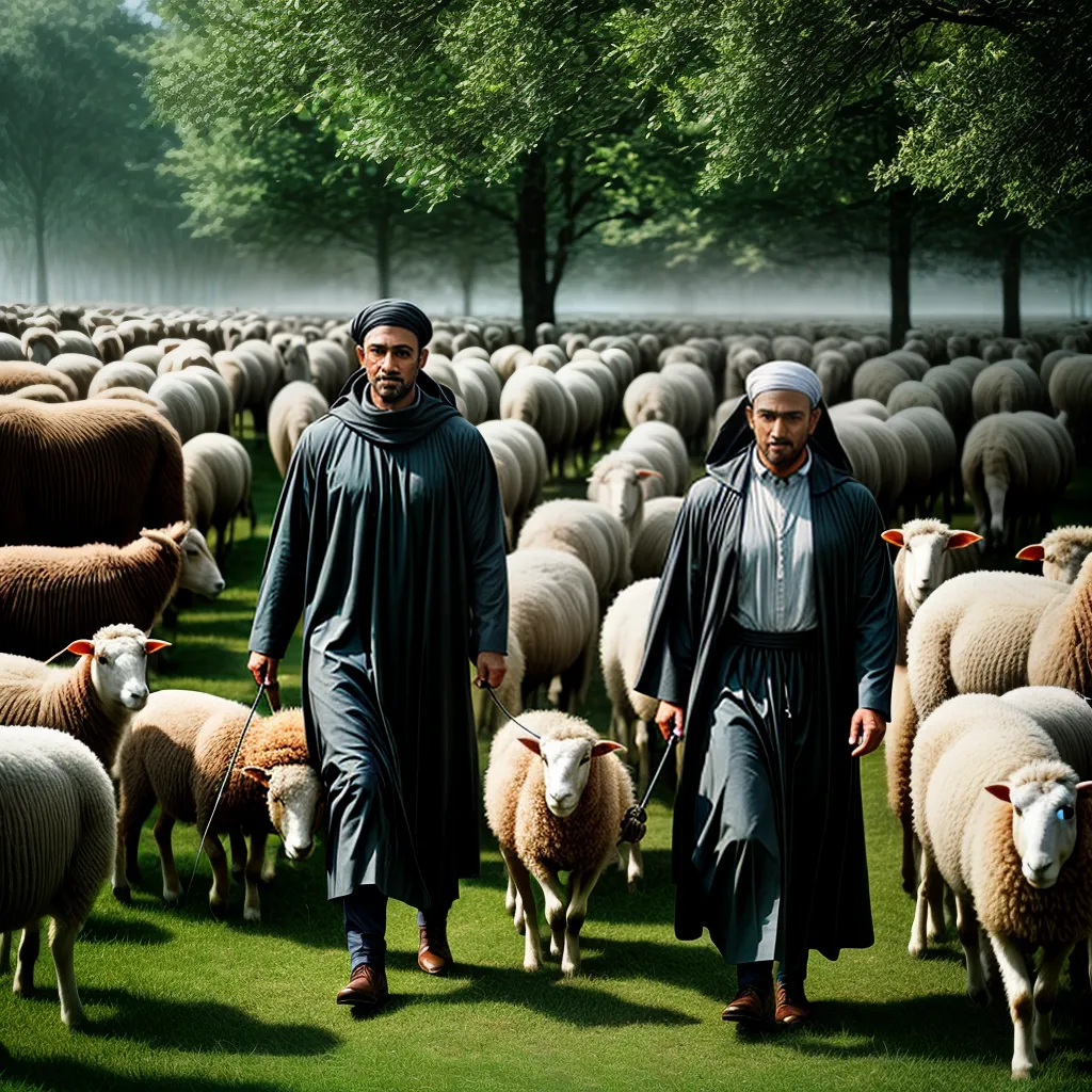 Fotos pastor guia rebanho pastagem 2