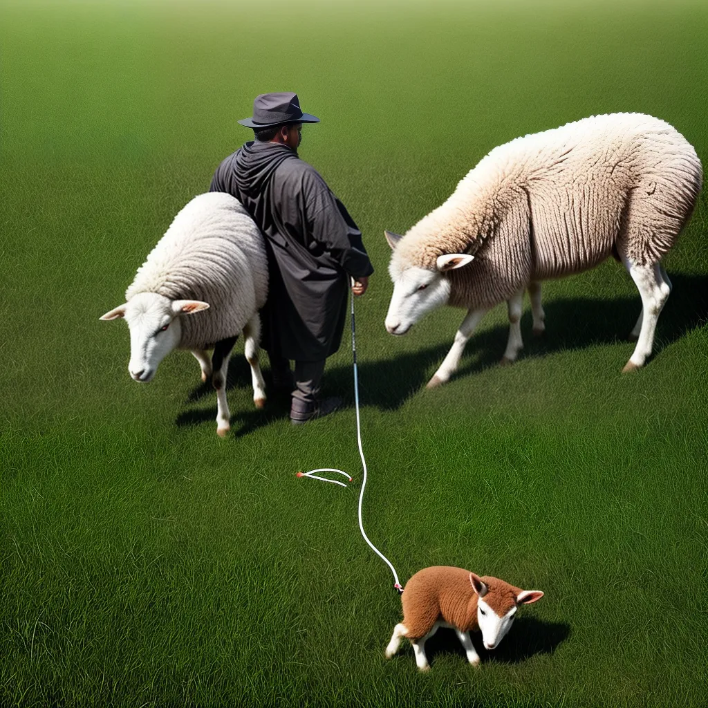 Fotos pastor guiando rebanho pasto verde
