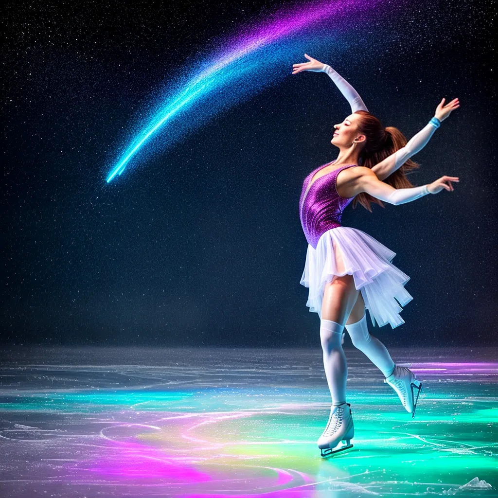 Fotos patinadora gelo luzes magicas