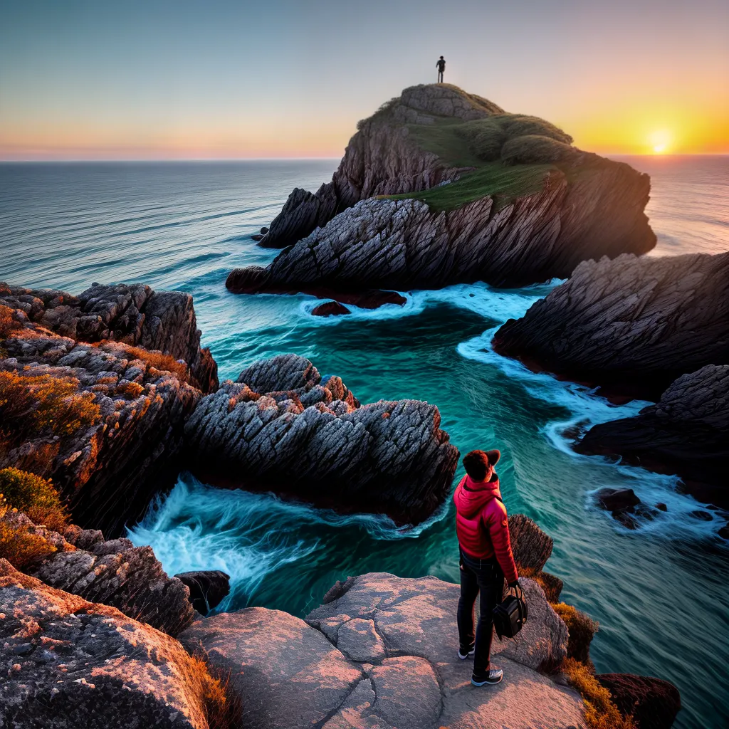 Fotos paz por do sol oceano rocha