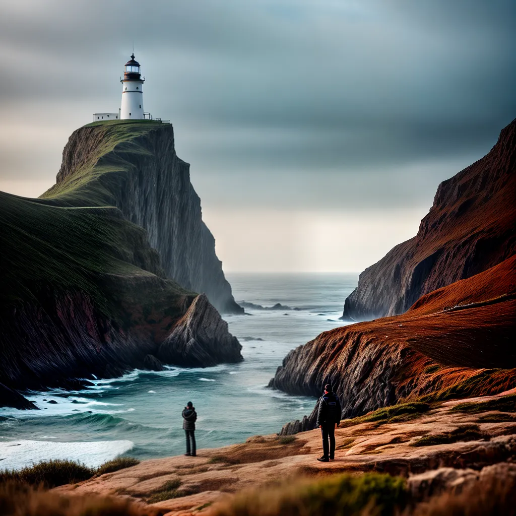 Fotos penhasco mar temporal farol fe