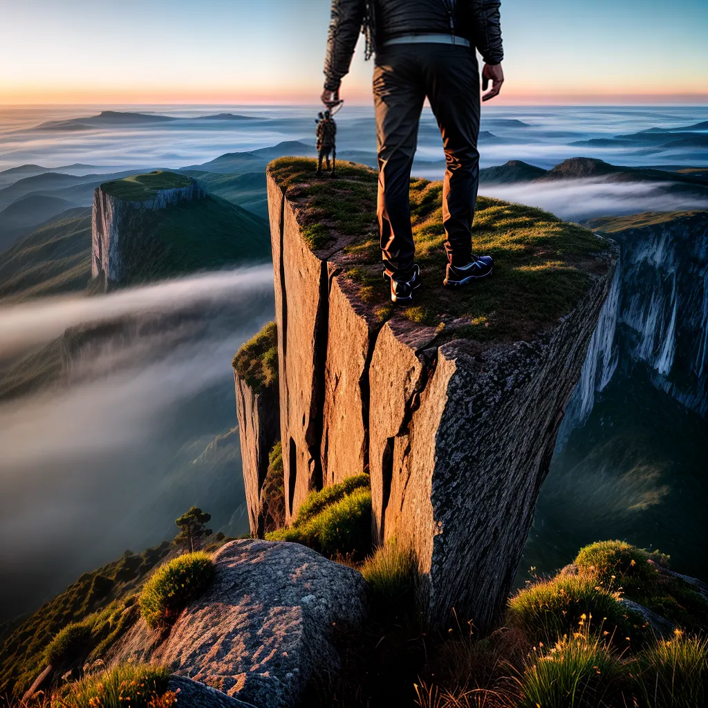 Fotos pessoa gratidao por do sol cliff 3