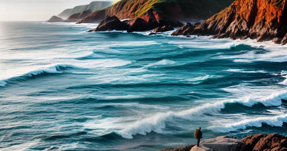 Fotos pessoa mar arcoiris pedra beleza