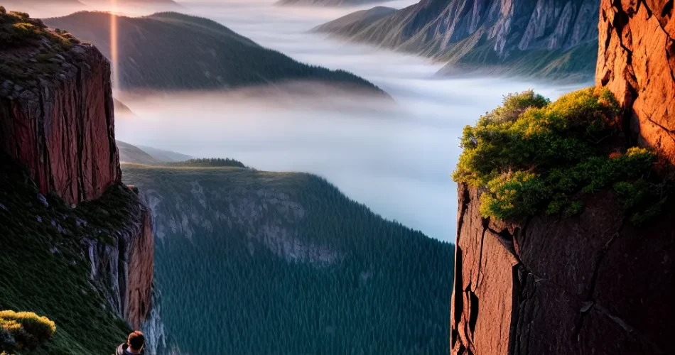 Fotos pessoa oracao por do sol cliff 2