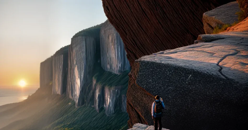 Fotos pessoa penhasco por do sol fe em deus 3