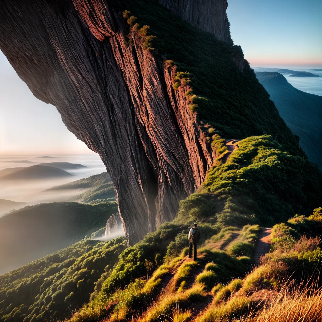 Fotos pessoa penhasco por do sol fe em deus 6