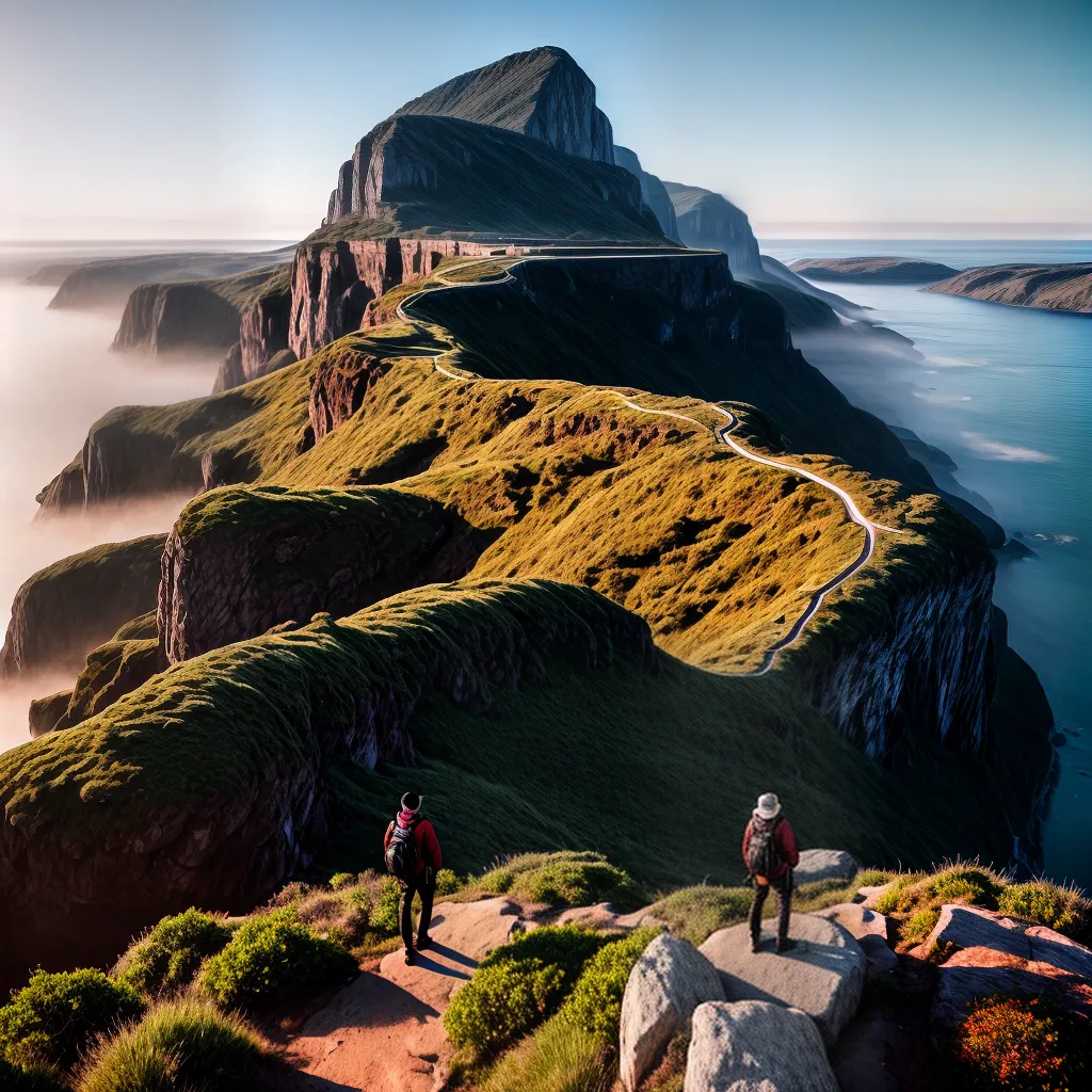 Fotos pessoa penhasco por do sol jornada