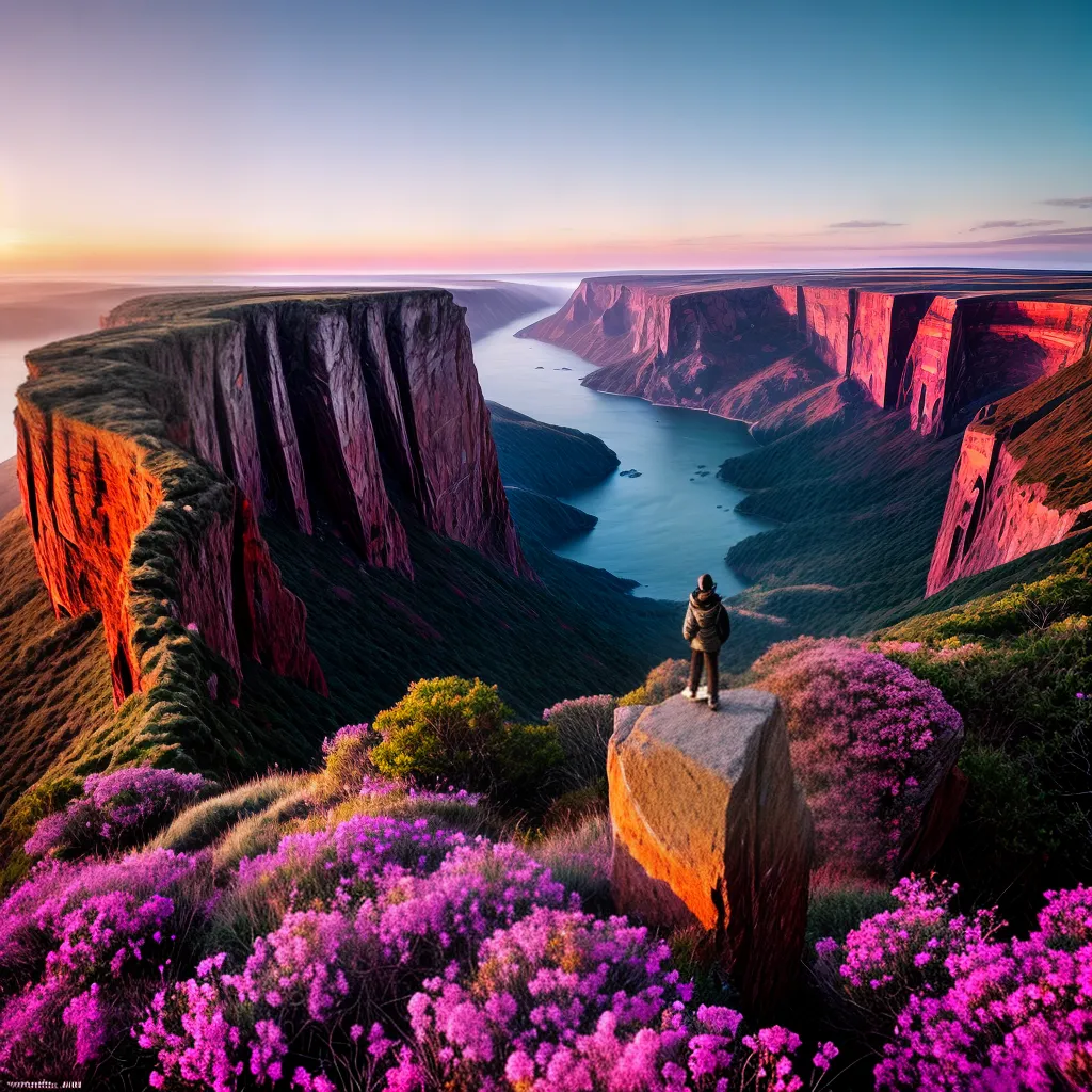 Fotos pessoa por do sol cliff entrega