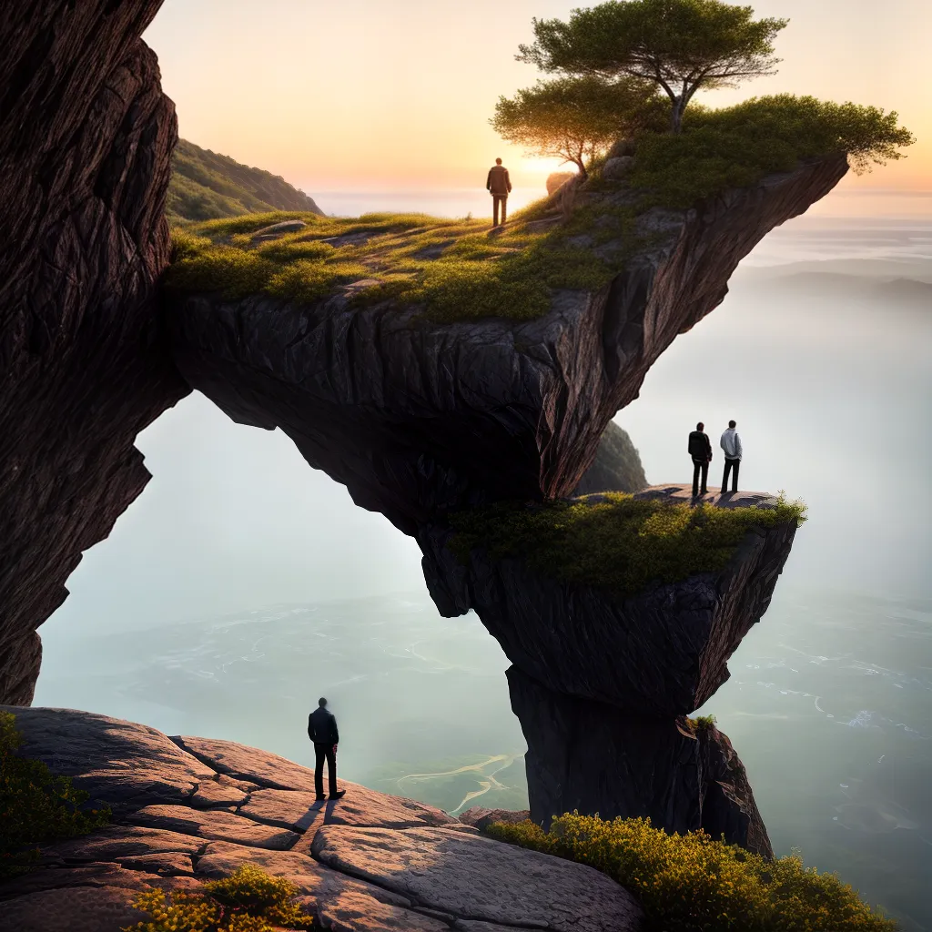 Fotos pessoa por do sol penhasco cruz