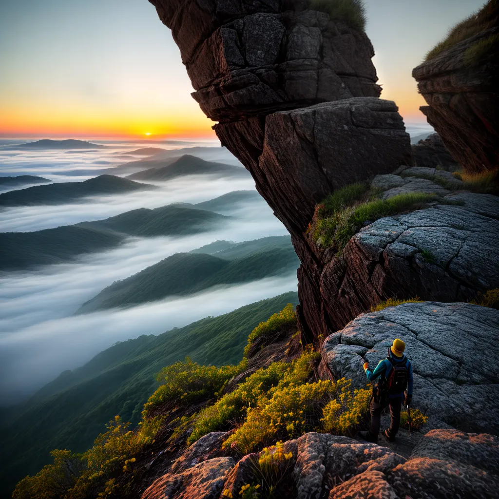 Fotos pessoa por do sol penhasco planta