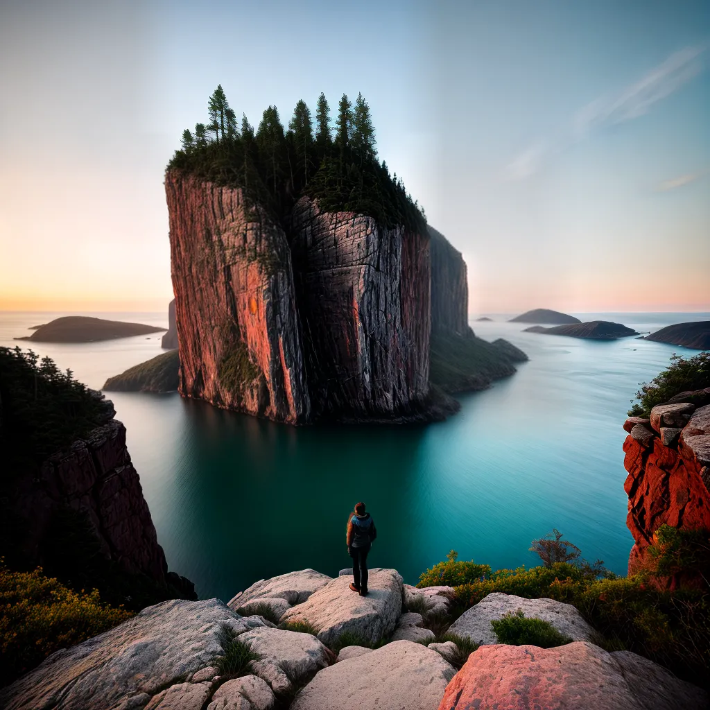 Fotos pessoa por do sol penhasco renovacao