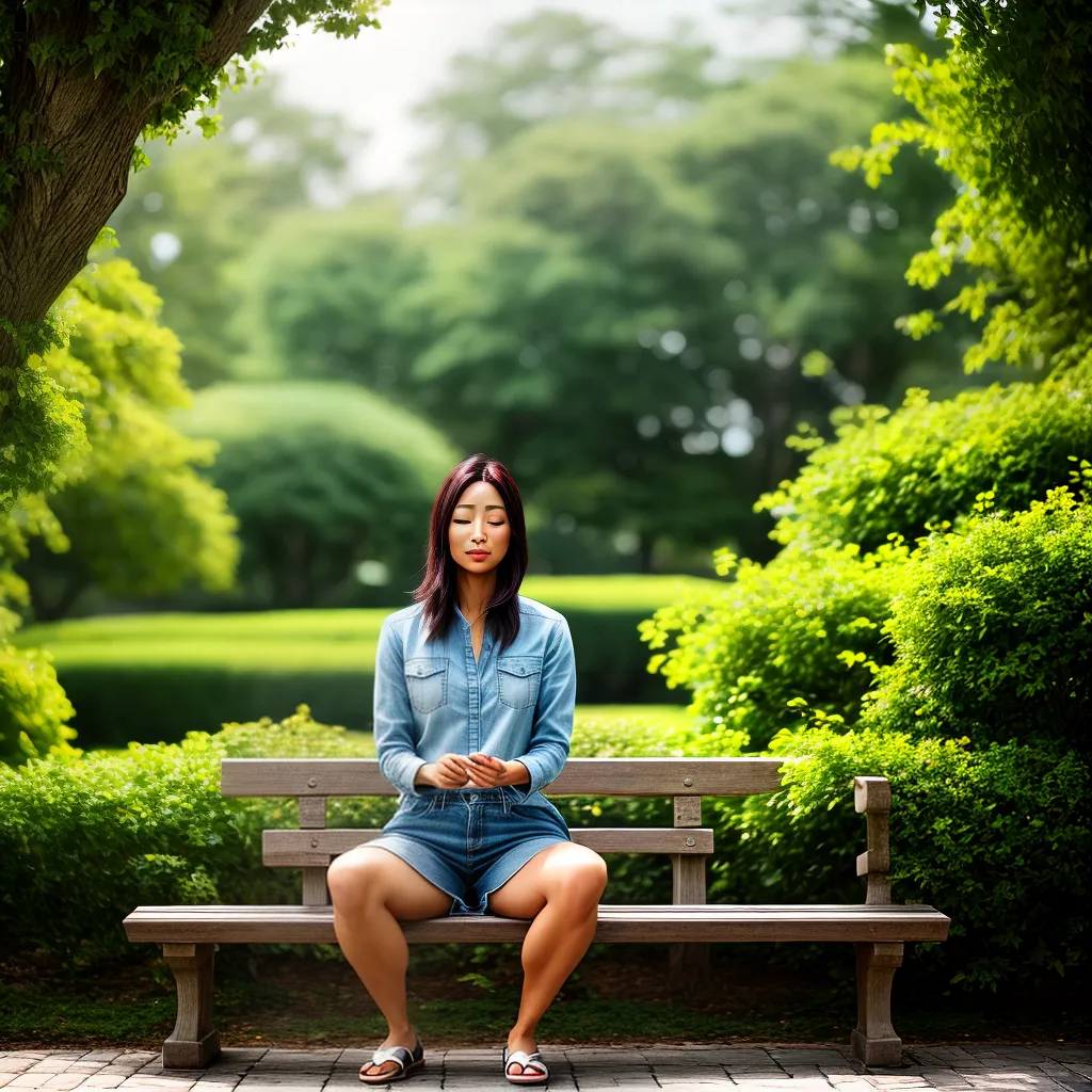 Fotos pessoa serena jardim paz mindfulness
