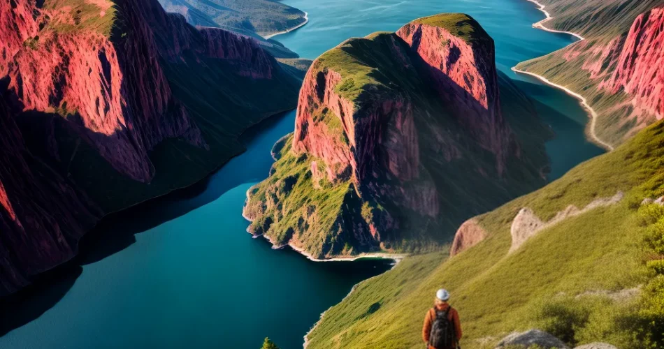 Fotos pessoa topo montanha perspectiva sabedoria