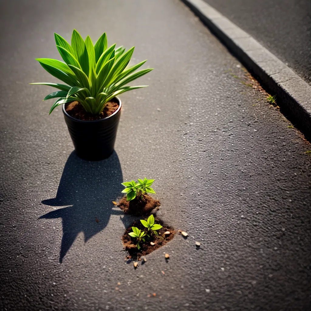 Fotos planta rachadura concreto sol