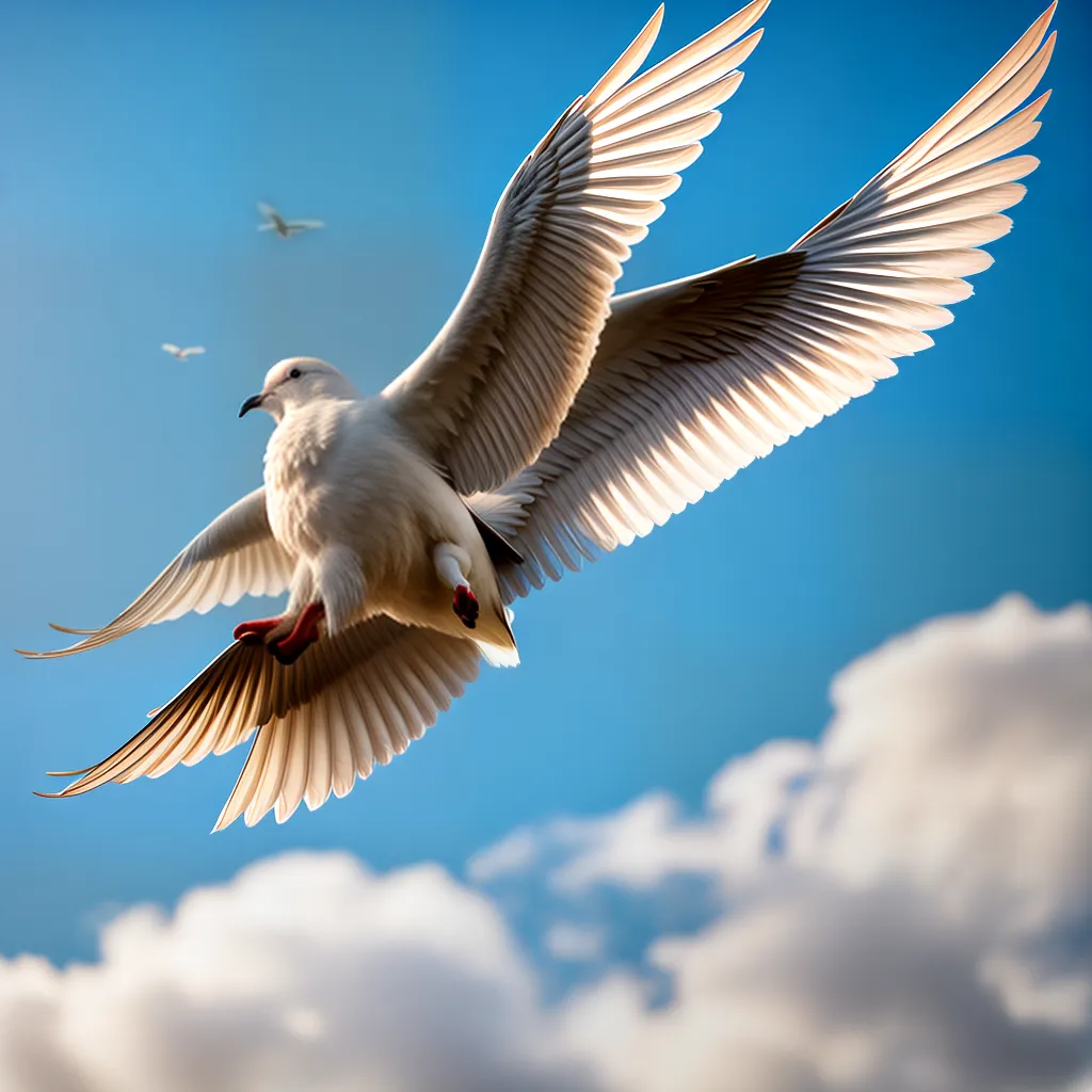 Fotos pomba branca ceu azul pureza