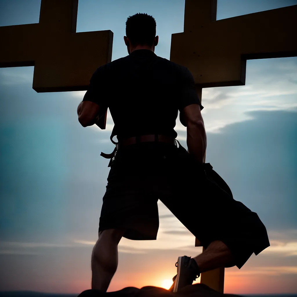 Fotos rendicao cruz luz simbolo fe