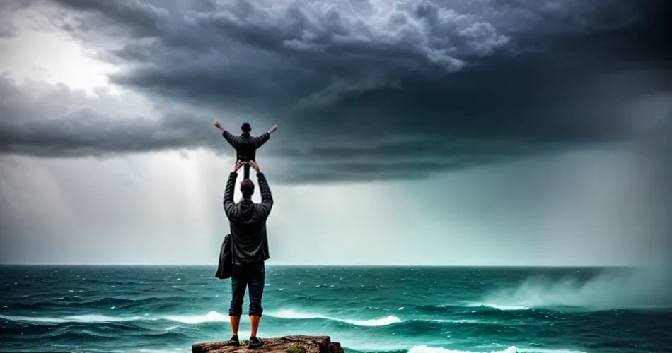Fotos rocha mao corda fe luz temporal